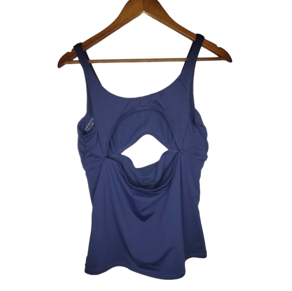 ATHLETA Mod Block Cutout Navy Tankini Size L - Picture 3 of 7